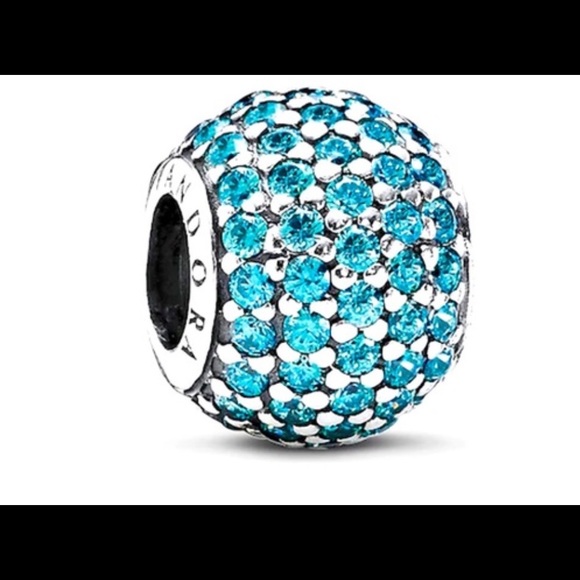 Pandora Jewelry - Teal Pave Charm Spacer *Retired*